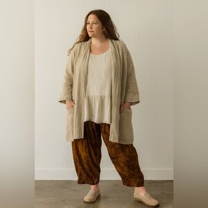 Vintage We Be Bop Pants 1X Brown  Boho Festival Pull On Lagenlook Beach Coastal